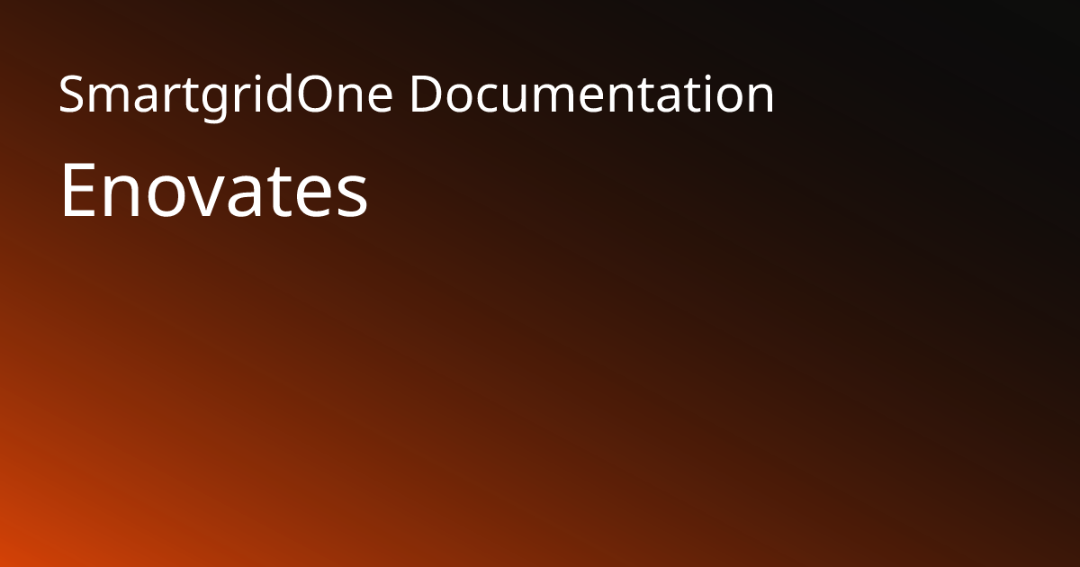 Enovates | SmartgridOne Documentation