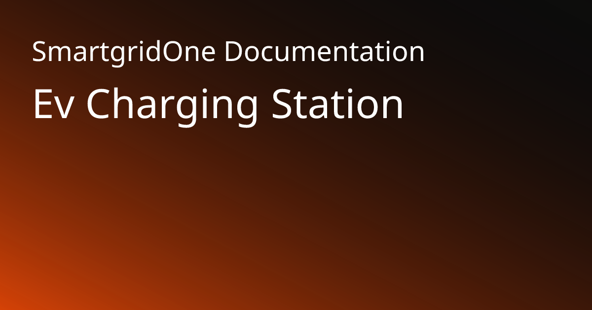 Ev Charging Station | SmartgridOne Documentation
