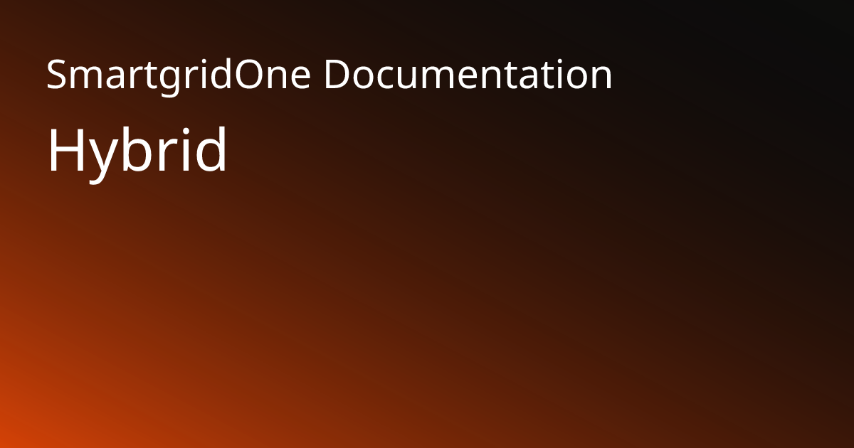 Hybrid | SmartgridOne Documentation